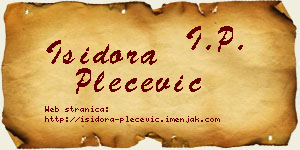 Isidora Plećević vizit kartica